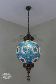 Mosaic Hanging Lamp with 35cm (14") Globe – Turkish Lights & Mosaic Lamps