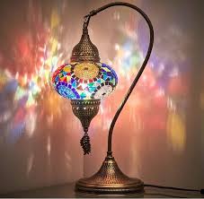 Moroccan Table Lamp Tiffany Handmade Colorful Mosaic Bedside ...