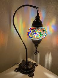 Turkish Moroccan Mosaic Colorful Table Bedside Desk Lamp ...