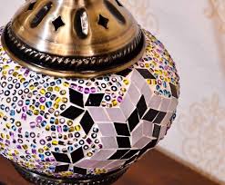 DREAM LIGHTS】Turkish style mosaic collage table lamp thick glass mosaic table lamp DI - Shop dreamlights Lighting - Pinkoi