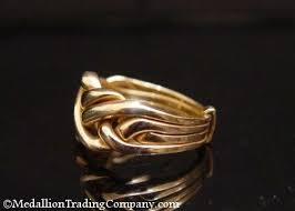 14k Yellow Gold 4 Band Turkish Puzzle 12mm 9.2 Grams Ring ...