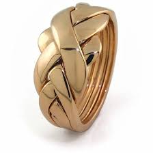 UNISEX 4 band 14K Gold Puzzle Ring 4BDG | Uctuk.com