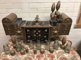 ANTIQUE VTG TURKISH SHOE SHINE BOX KIT BRASS/COPPER? WODD W/BOTTLES &WORKING KEY | eBay