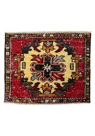 1' x 1' Vintage Turkish Doormat Rug, Red - Darcie | Kuden Rugs
