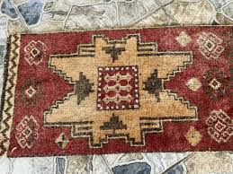 Vintage Turkish Wool Rug, Geometric Oushak Hand-Knotted ...