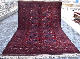 Red Afghan Turkmen Ersari Area Rug 7x10 Handmade Vintage ...