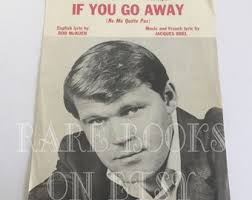 Glenn Campbell If You Go Away Pop Sheet Music Wall Art Home ...