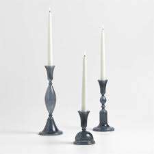 Milano Blue Glass Taper Holder, Set of 3 + Reviews | Crate ...