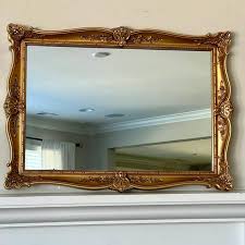 Vintage Gold Gilt Mirror: Large Rectangular Floral Carved ...
