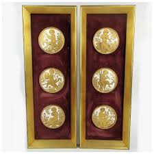 Pair Framed LIMOGES Wall Decor 6 Cherub Musicians Playing ...