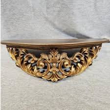 VTG Turner Shelf Wall Shelf Gold Hollywood Regency Resin Wood USA Ornate MCM - Etsy