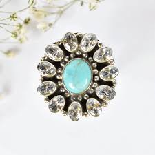 Handmade Cubic Zirconia, Turquoise & Sterling Silver ...