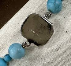 VINTAGE HANDMADE NAVAJO SOLID STERLING GENUINE TURQUOISE 16 ...