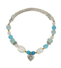 Necklace Turquoise Light Blue Clear Beads Star of David in ...