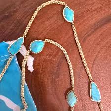 Rare* Kendra Scott Station Necklace Turquoise Gold