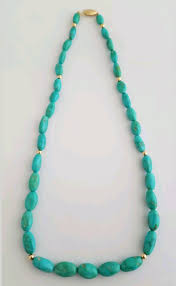 14K Gold Beads and Clasp Natural Sleeping Beauty Turquoise ...