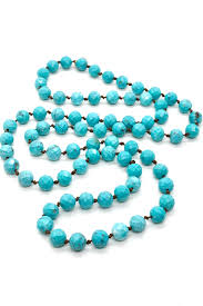 Round Faceted Turquoise Bead Necklace – LIZOU