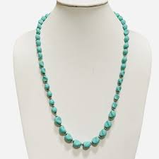 Miriam Haskell Turquoise Blue Beaded Necklace Long Carved ...