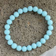8MM BLUE JADE BEADED bracelet – Mazza Boutique
