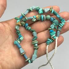 Antique Near Eastern Turquoise Stone Bead Necklace - Etsy
