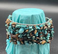 Artisan Made Turquoise & Jasper Stone Chips Silver Tone Open ...