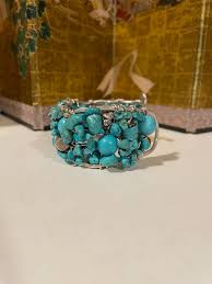 Handmade Turquoise and Sterling Beaded Cuff Bracelet - Etsy