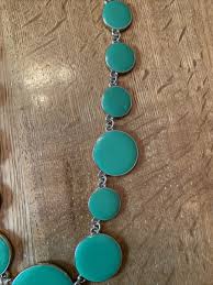 Necklace 8” Green Circles Gold Color Chain | eBay