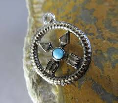 Silver Dream Catcher Charm Crossed Arrows Friendship 1970s - WhyteWing