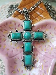 Buy Vintage Y2K Aldo Embellished Faux Turquoise Cross With Long Necklace Online in India - Etsy