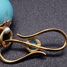 17" Sleeping Beauty Turquoise Bead Necklace, 18 Karat Yellow Gold For Sale at 1stDibs | sleeping beauty turquoise necklace, turquoise beaded necklace, sleeping beauty beads