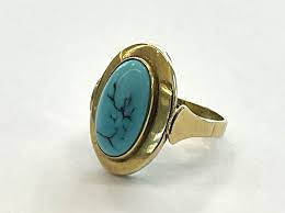 Vintage 14K Gold Ring with Turquoise | eBay