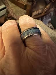 Glam Style Silver W/blue Sequin Inlay Stainless Steel Ring In Size 7 | eBay