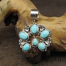 Sterling Silver Six Stone Turquoise Naja Pendant | eBay