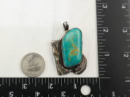 Buy Vintage Southwest Turquoise Leaf Sterling Silver Pendant Online in India - Etsy