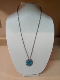 Vintage Bell Trading Nickel Silver Turquoise Pendant w/Chain ...