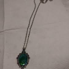 Iridescent Blue Green Dragon Scale Oval Pendant Charm Necklace | eBay