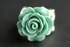 Sage Green Rose Ring. Sage Green Flower Ring. Adjustable ...