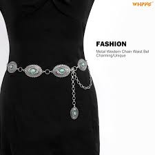 WHIPPY Womens Durable Zinc Alloy Metal Waist Chain Belt for ...
