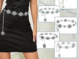 ELABEST Turquoise Chain Belt Silver Concho Belt Cowgirl ...