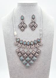 German Silver Maya Choket Set/german Silver Choker/oxidized Necklace/indian Jewelry/boho Jewelry/afghan Choker/afghani Jewelry Set/chokers - Etsy