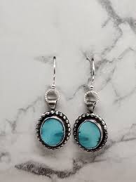 Turquoise Drop Earrings - Blue Turquoise Earrings ...