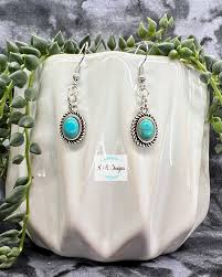 Turquoise Oval Concho Earrings – K&A Designs/Johnson Signs