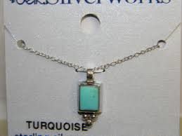 ATI Sterling Silver Turquoise Necklace NWT Belk Silverworks ...