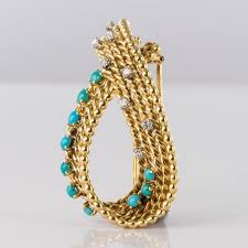 Antique Diamond and Turquoise Brooch For Sale at 1stDibs | kalai diamond, antique turquoise brooch