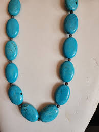 HDNY Genuine Oval Turquoise Stones Necklace 18-20" NWOT | eBay