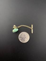 Vintage Turquoise Nugget With Pyrite Tie Tack - Etsy