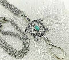 Sparkly Sea Turtle Portuguese Knitting Necklace, Gift for ...