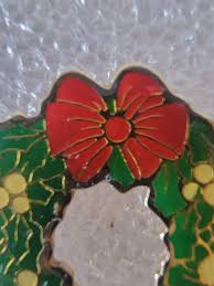 SWIB Christmas Wreath Lapel Hat Pin Vintage Green and Red ...