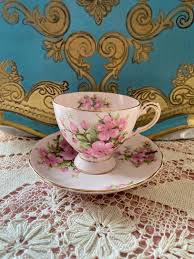 Vintage Tuscan Light Pink Tea Cup and Saucer With Pink Cherry Flowers, English Bone China - Etsy Canada