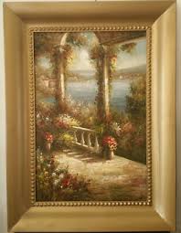 Large Hand Painted Art Picture Oil on Canvas in Golden Frame 46" by 34" | eBay